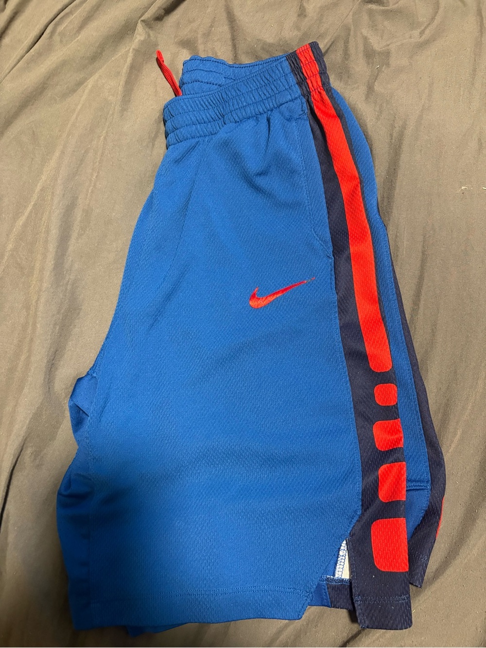 Nike Boys Royal Blue Athletic Shorts with Red Accents